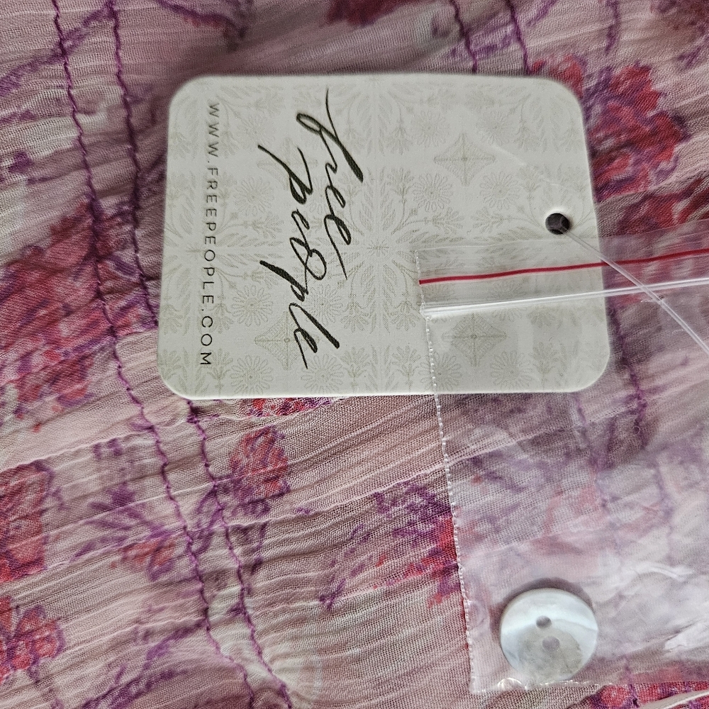 Free people pink floral Women's See Ot through maxi Dress xs NWT - Picture 11 of 14